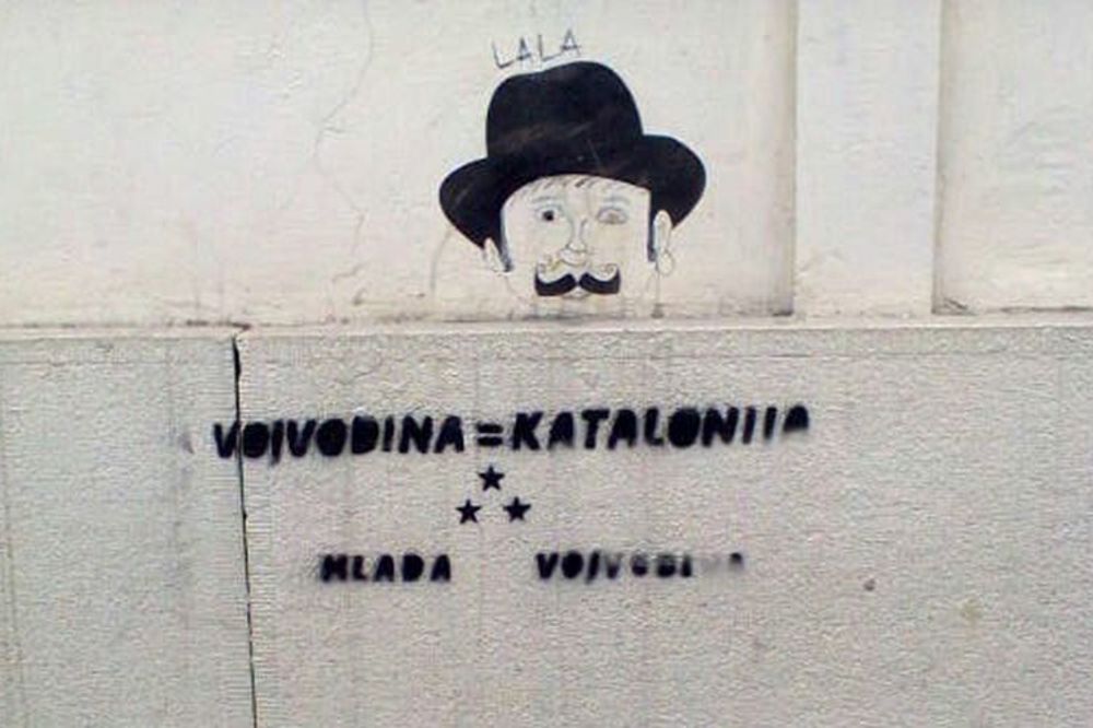 I niko ne reaguje: Separatistički grafiti Vojvodina = Katalonija! (FOTO)