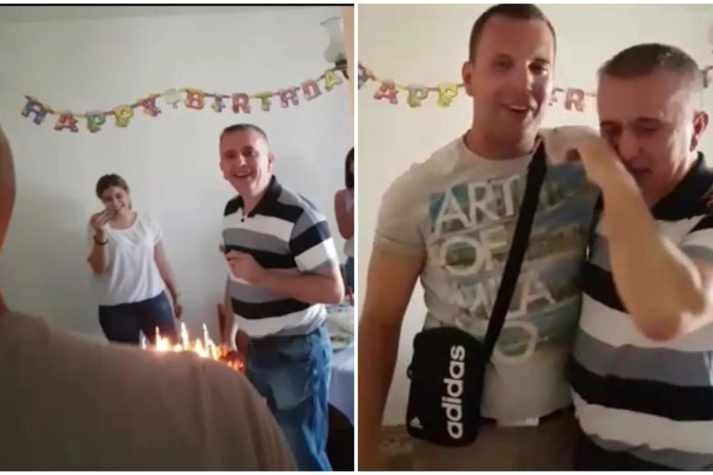 OTAC NIJE MOGAO DA ZAUSTAVI SUZE: Robert je iz Amerike doleteo u Srbiju samo da bi tati priredio iznenađenje za rođendan! (VIDEO)