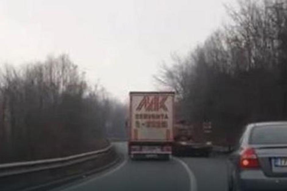 GDE SI POŠAO, MAJSTORE?! Kamionom preticao na punoj liniji, pardona bez! (VIDEO)