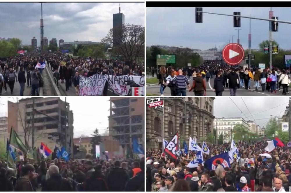 ZAVRŠEN MASOVNI PROTEST U BG! Demonstranti poručili: VIDIMO SE I SUTRA!  (VIDEO)