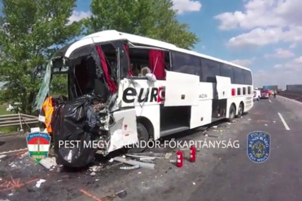 AUTOBUS IZ SRBIJE SE SLUPAO U MAĐARSKOJ: Poginuo vozač, 16 osoba povređeno! POGLEDAJTE KAKO IZGLEDA MESTO NESREĆE! (VIDEO)