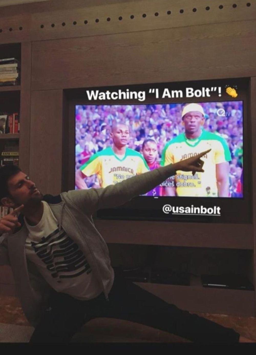 Novak Đoković tokom perioda oporavka gleda film o najboljem sprinteru svih vremena
