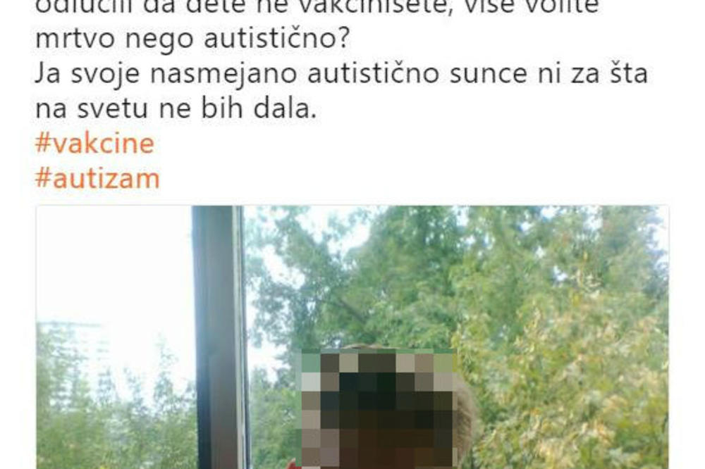 DA LI VIŠE VOLITE MRTVO ILI AUTISTIČNO DETE? Status ove majke zapušio je usta svim protivnicima vakcina u Srbiji (FOTO)