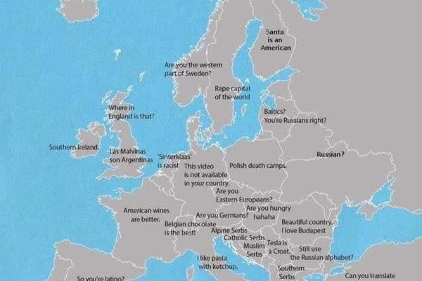 KAKO DA IZNERVIRATE SRBE I HRVATE SAMO JEDNOM REČENICOM: Ova mapa Evrope otkriva SVE TAJNE (FOTO)