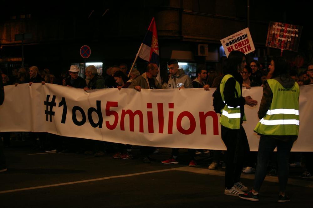 Održan još jedan protest 1 od 5 miliona u Beogradu