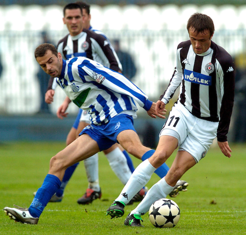 Đokaj protiv Partizana (Miroslav Radović) u dresu OFK Beograda  