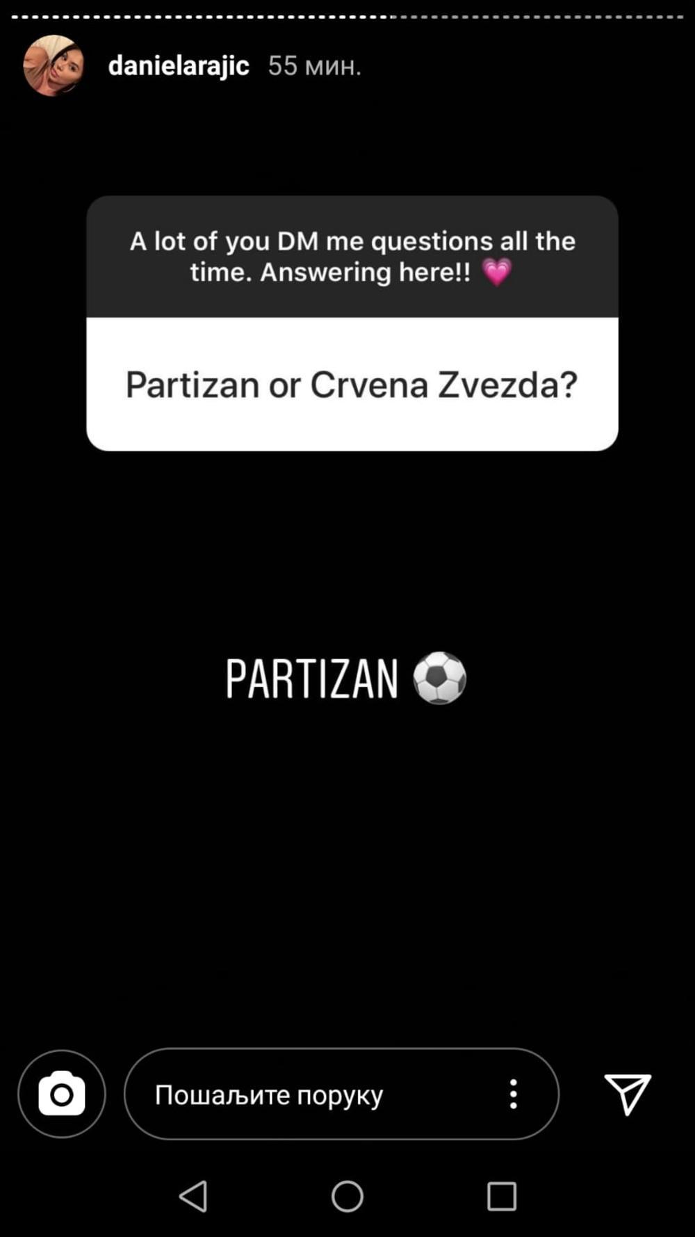 Danijela Rajić navija za Partizan