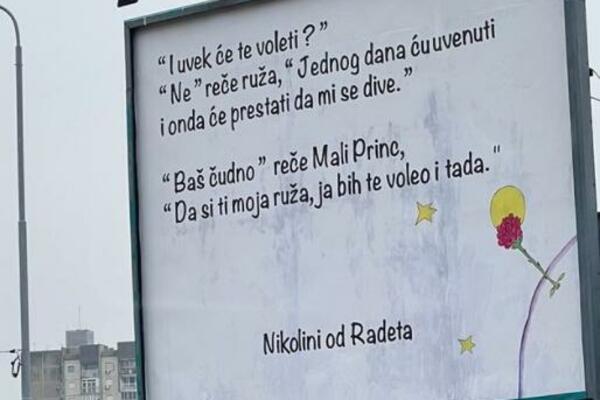 NA NOVOBEOGRADSKOM BILBORDU OSVANULA PORUKA: Ovako je Rade iznenadio Nikolinu i RAZNEŽIO Beograđane (FOTO)