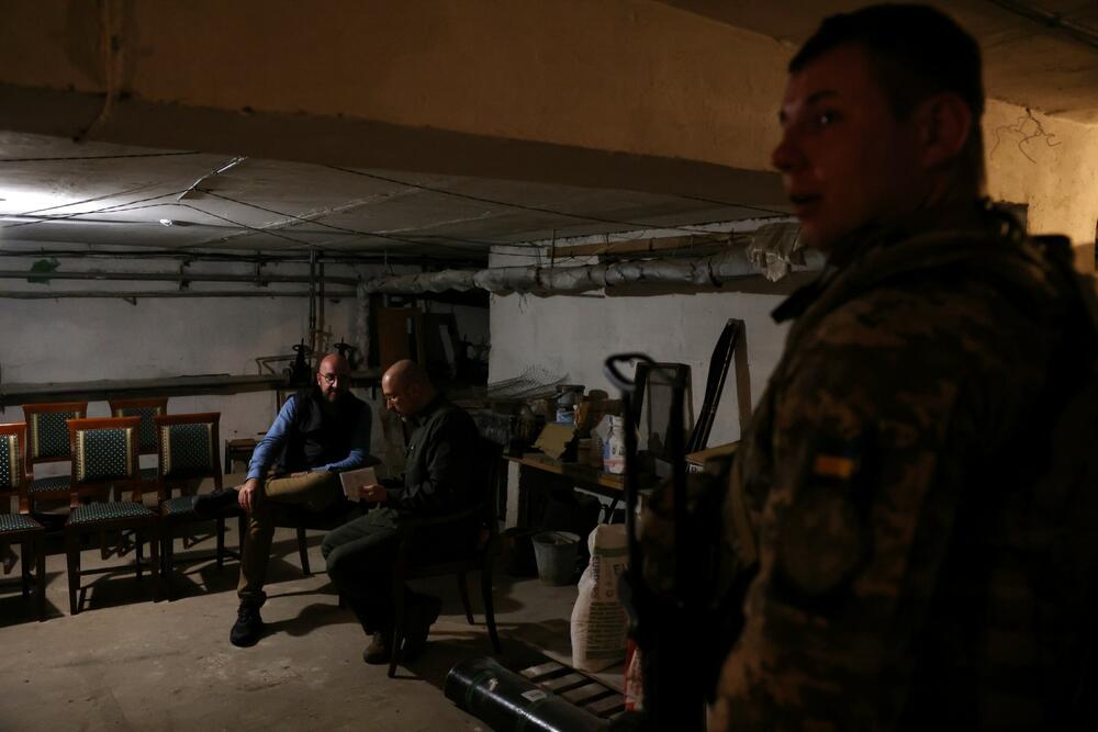 Predsednik Evropskog saveta Šarl Mišel u skloništu u Odesi