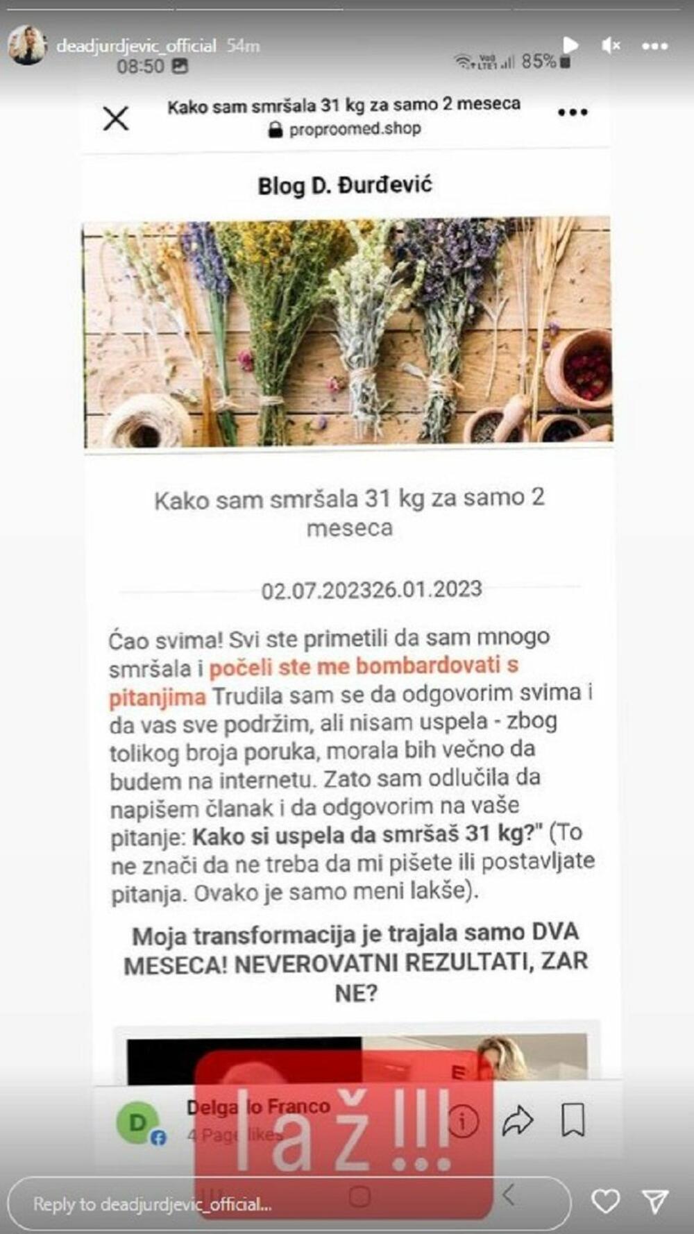 Objava Dee Đurđević