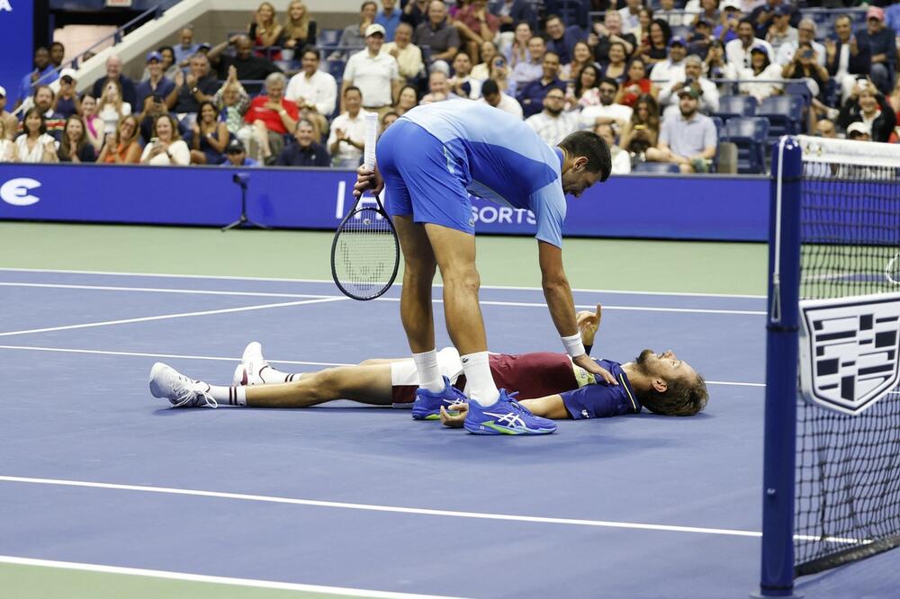 Novak Đoković i Danil Medvedev tokom finala US opena