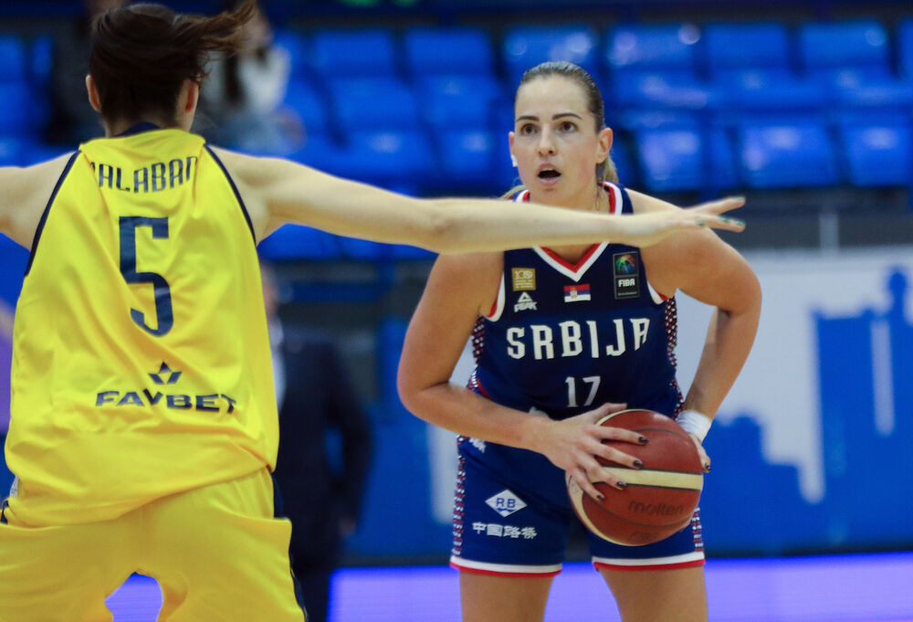 Jovana Nogić na utakmici Srbije i Ukrajine