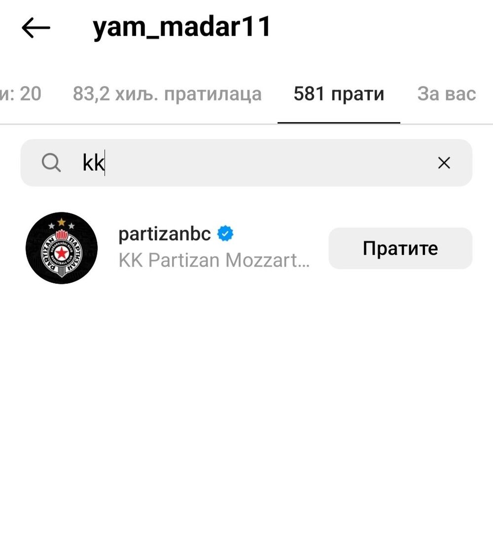 Jam Madar još uvek prati Partizan