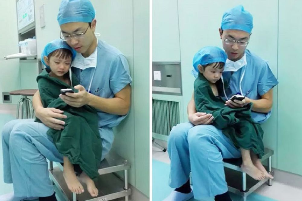 Ono kad hirurg teši dvogodišnju devojčicu pred operaciju srca! (FOTO)