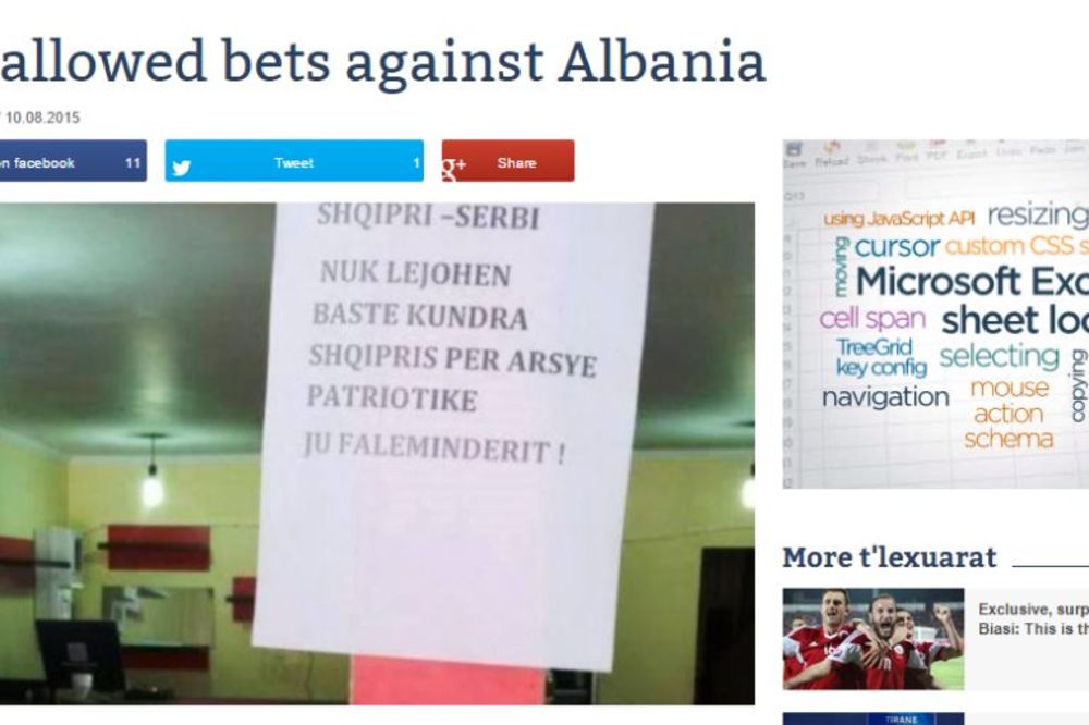 Kladionice u Albaniji zabranile opklade na pobedu Srbije! (FOTO)