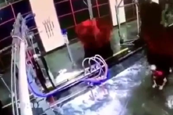 Došao je na posao i dobio neočekivano kupanje! (VIDEO)