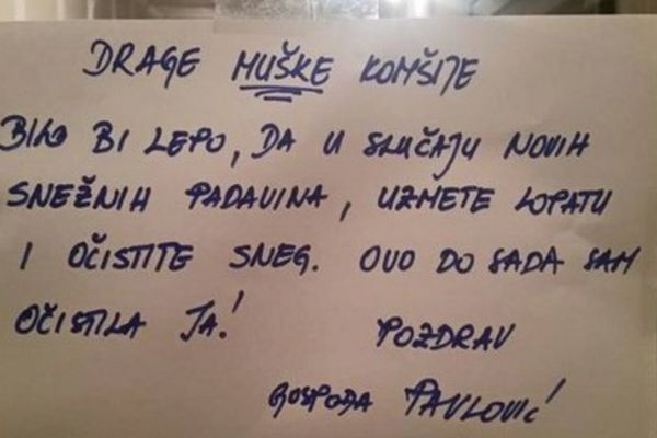 Žustra komšinica: Gospođa Pavlović očitala bukvicu lenjim muškarcima u Srbiji! (FOTO)