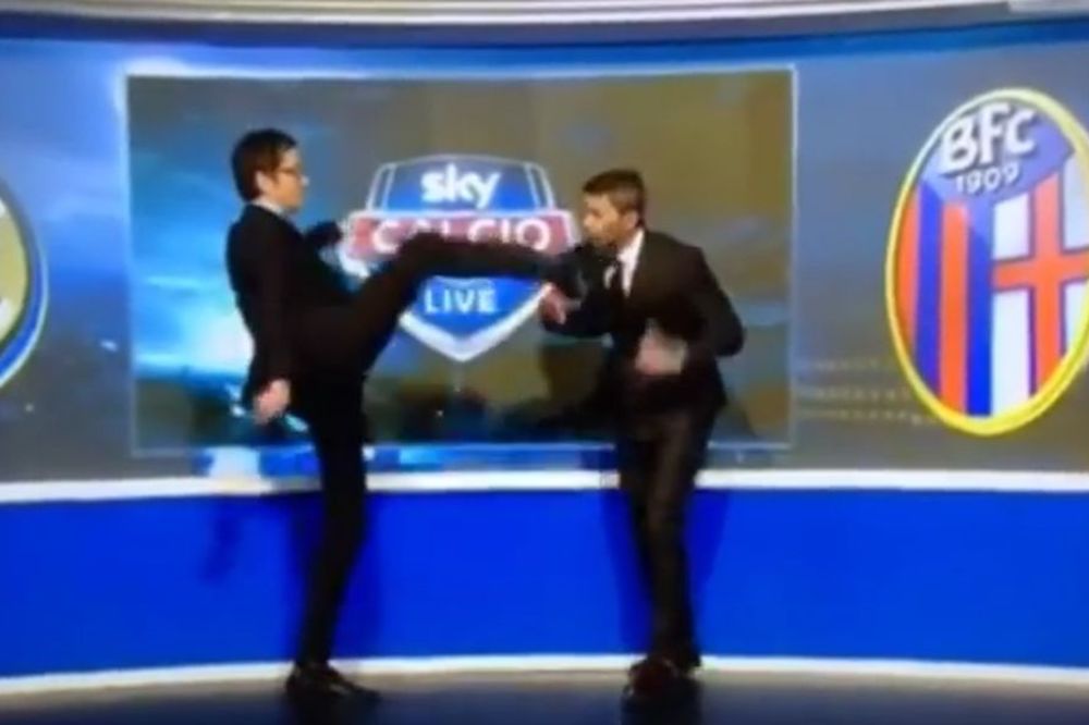 Voditelj šutnuo u facu legendarnog fudbalera Milana usred emisije! (VIDEO)
