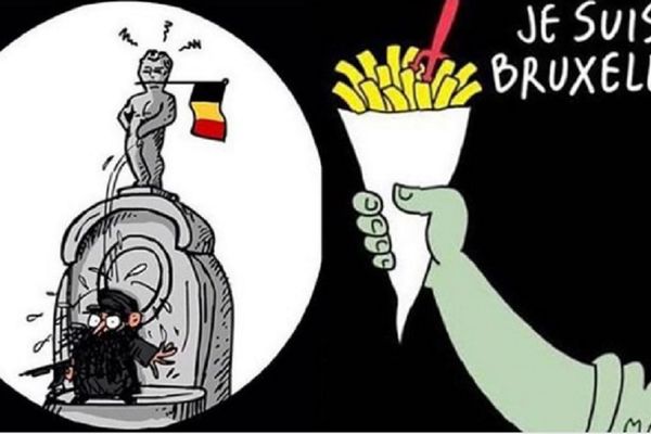 Podrška Belgiji sa svih strana: Ilustracije i karikature preplavile društvene mreže (FOTO)