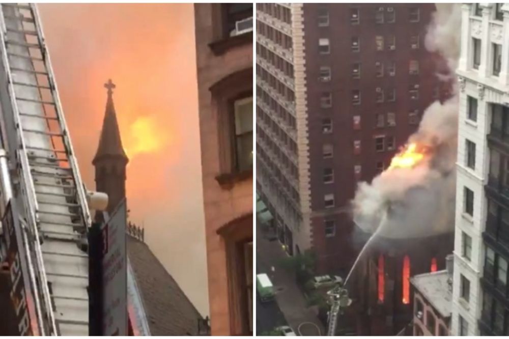 Velika nesreća na Uskrs!  Požar u srpskoj crkvi u Njujorku (VIDEO)