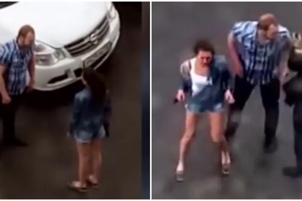Rus pretukao devojku na mrtvo ime pred prolaznicima (UZNEMIRUJUĆI VIDEO)