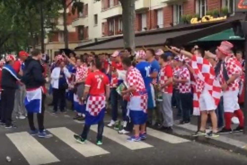 Hrvatski i turski navijači oči u oči: Parizom odzvanjaju ustaški pokliči! (VIDEO)