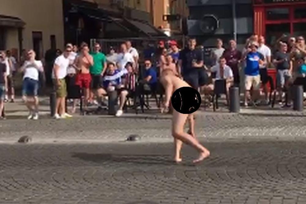 Bolje i to, nego tuča: Engleski navijač potpuno go igrao nasred ulice! (VIDEO)