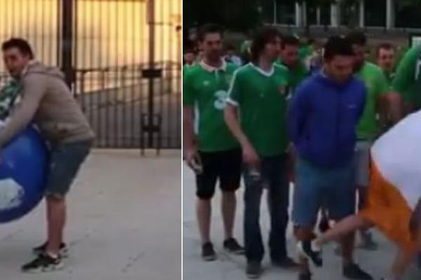 Ponovo dokazali da su ubedljivo najluđi navijači: Irci u Francuskoj igrali ljudsko kuglanje! (VIDEO)