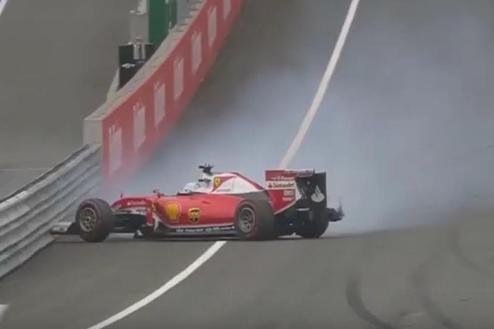 Za delić izbegnuta nesreća na trci Formule 1: Fetelu eksplodirala guma! (VIDEO)