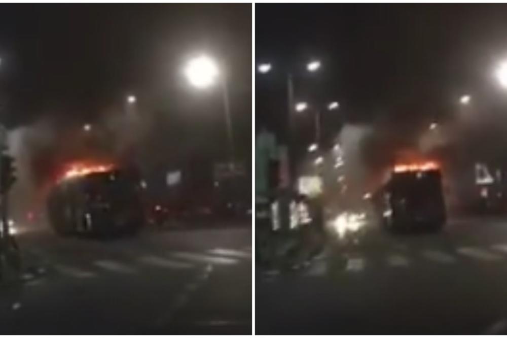 Buktinja u centru grada! Autobus goreo usred Beograda! (VIDEO) (FOTO)