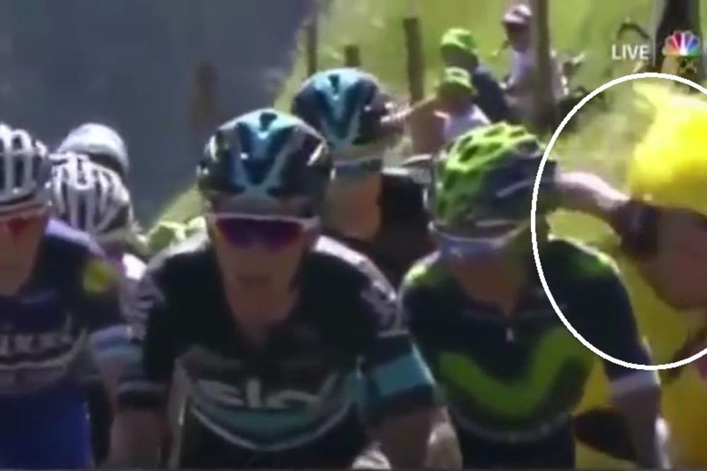 Veliki incident na Tur de Fransu: Branilac titule nokautirao navijača! (VIDEO)