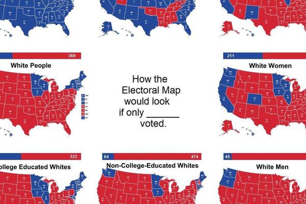 Belci za Trampa, žene za Hilari... Ovako bi izgledali izbori u SAD kada bi glasala samo jedna grupa birača (FOTO)