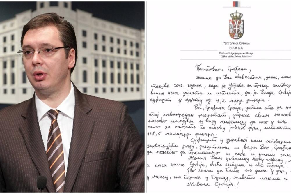 OD SRCA: Pročitajte rukom pisanu NOVOGODIŠNJU poruku premijera Vučića Srbiji (FOTO)