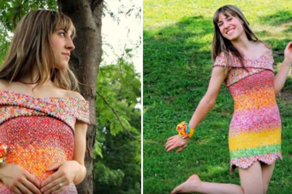 4 godine i više od 10 000 papirića od bombona je pretvorila u haljinu iz snova (FOTO)