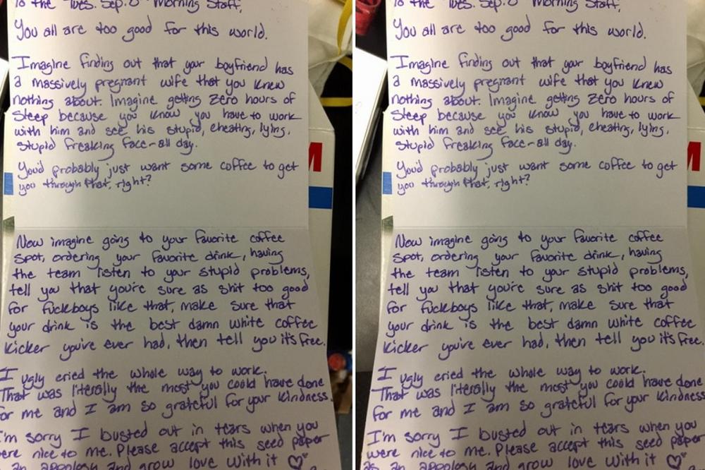 Devojka koju je prevario dečko je napisala pismo KONOBARIMA koje vraća veru u ljude! (FOTO)