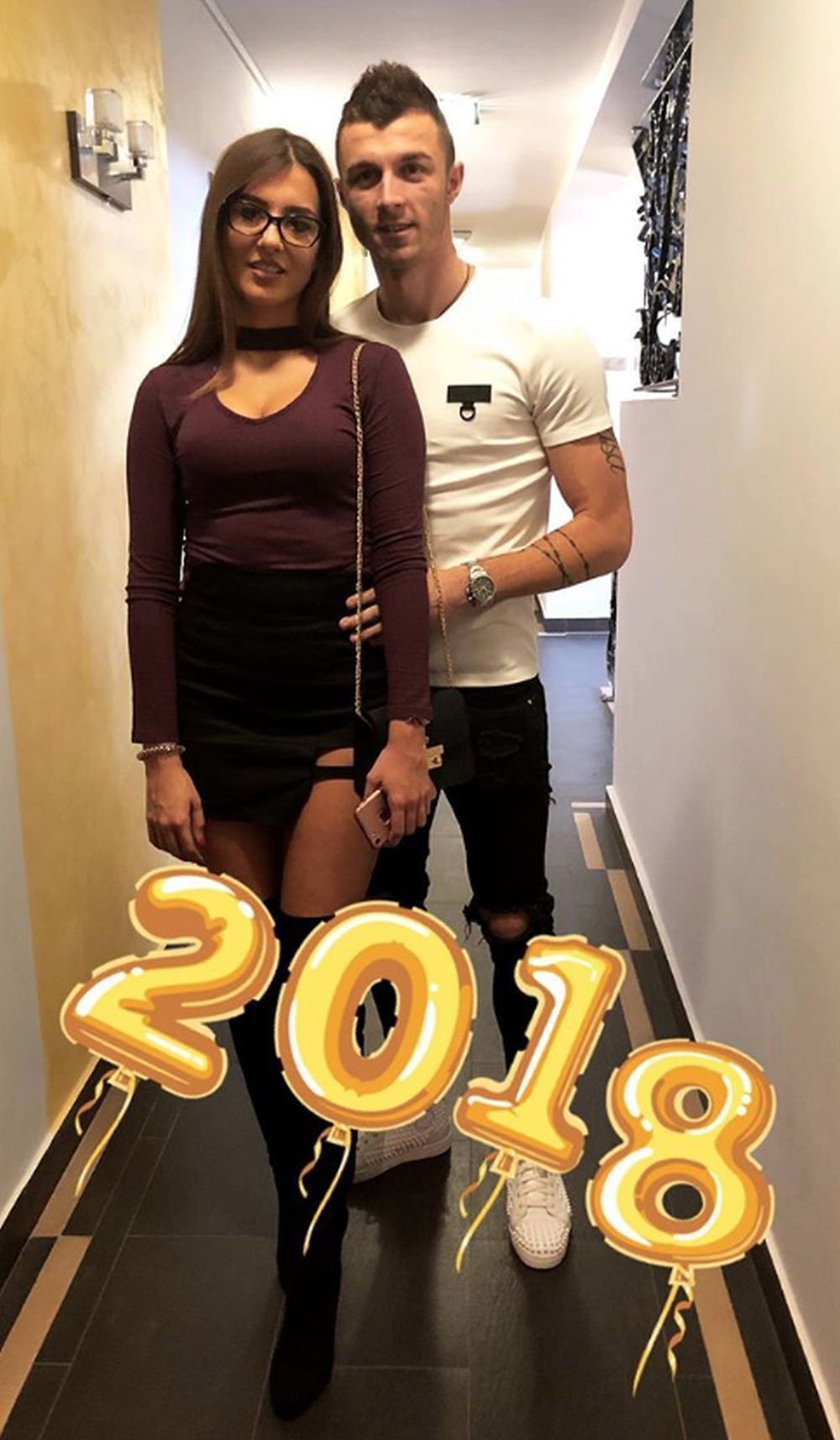 Aleksandar Čavrić sa devojkom na dočeku Nove godine