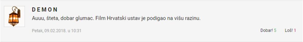 Komentar o Glogovcu na hrvatskom portalu 