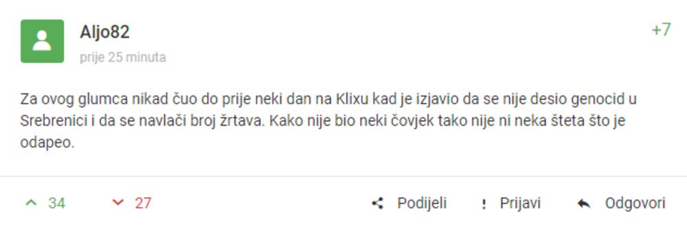 Komentar o Glogovcu na bosanskom portalu 