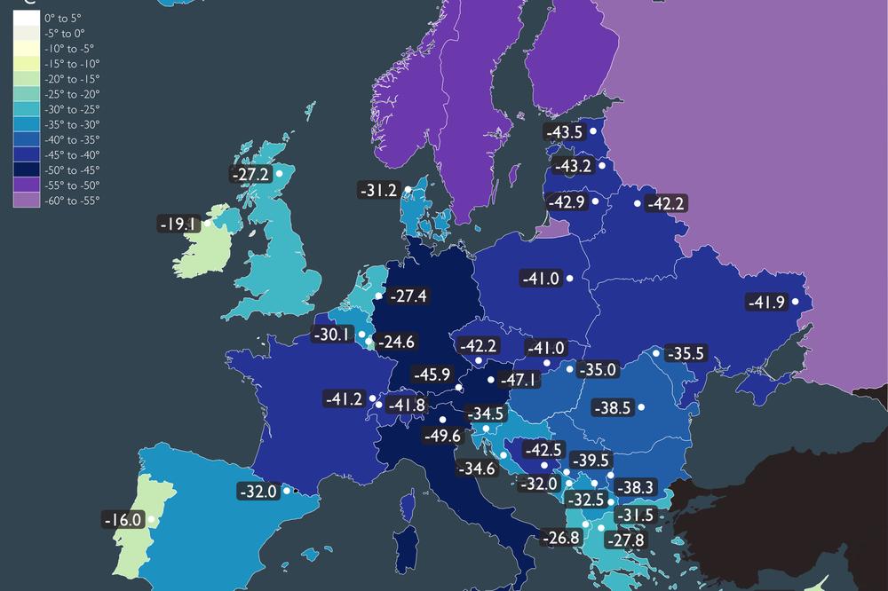 Ovo su najniže zabeležene temperature ikad zabeležene u Evropi: Koji je rekord kod nas? (FOTO)