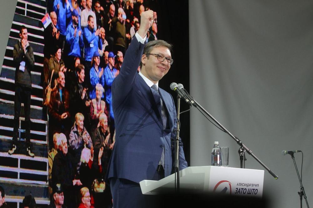 ZAVRŠNI SNS MITING U PIONIRU: Vučić i kandidati obratili se glasačima