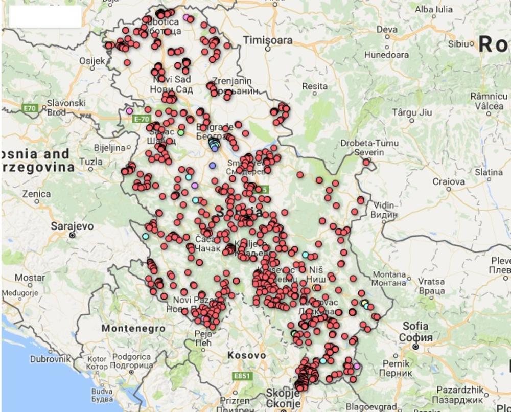 mapa cele srbije MAPA SRBIJE POKAZUJE KOLIKO JE I GDE AMERIKA DONIRALA: Nađite  mapa cele srbije