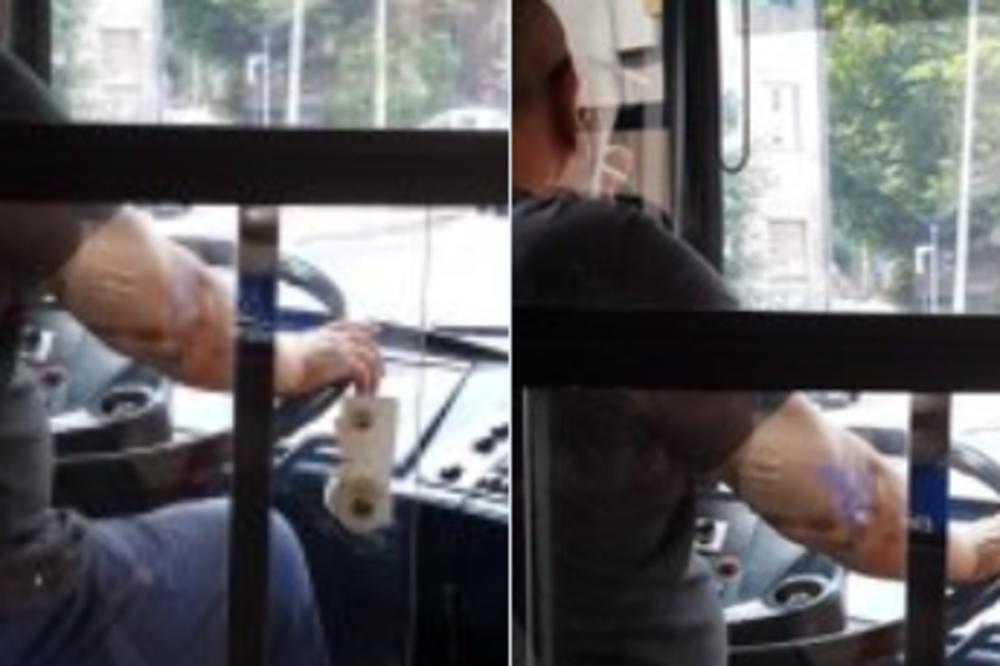 PUŠI KAO TURČIN: Nakon vozača trole koja KRSTARI, stigao je vozač BUSA koji ne vadi CIGARETE iz usta! (FOTO)