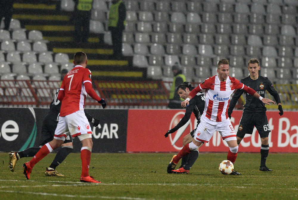 Uroš Račić u utakmici Lige Evrope protiv CSKA  