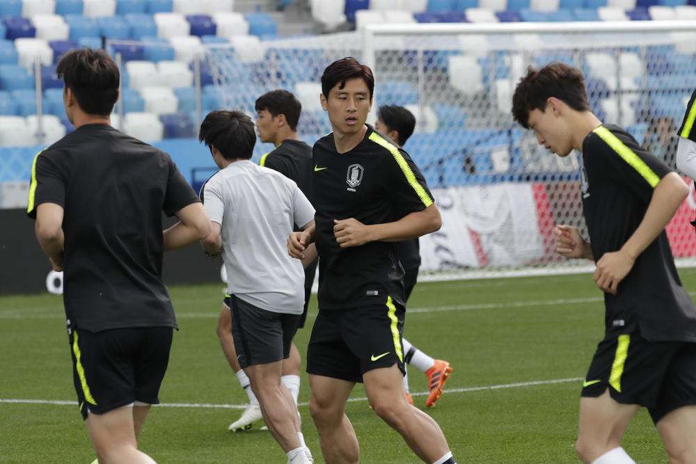 Fudbaleri Južne Koreje na treningu  