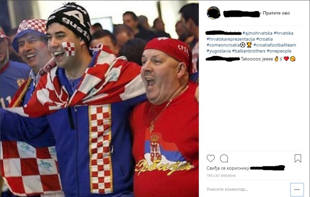 Navijači Hrvatske i navijač Srbije  