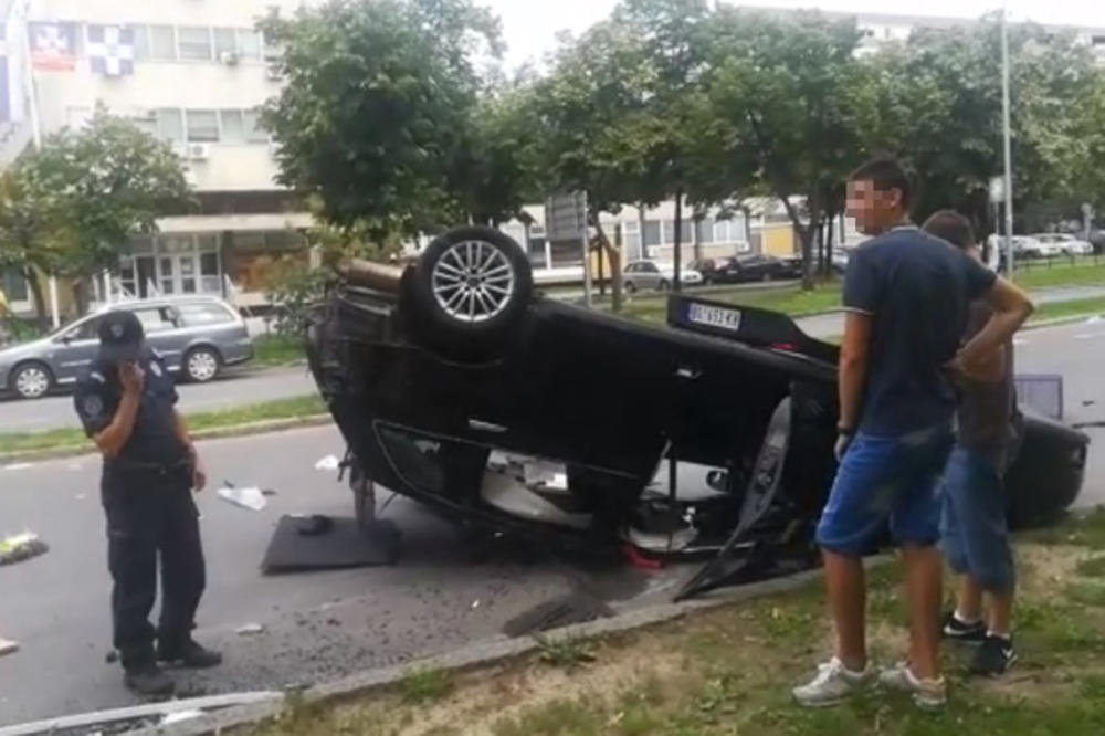 UŽASNA NESREĆA KOD DOMA ZDRAVLJA: Na Novom Beogradu automobil se prevrnuo NA KROV, ima povređenih!