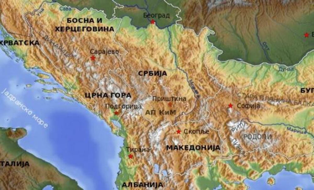 Mapa Balkana 