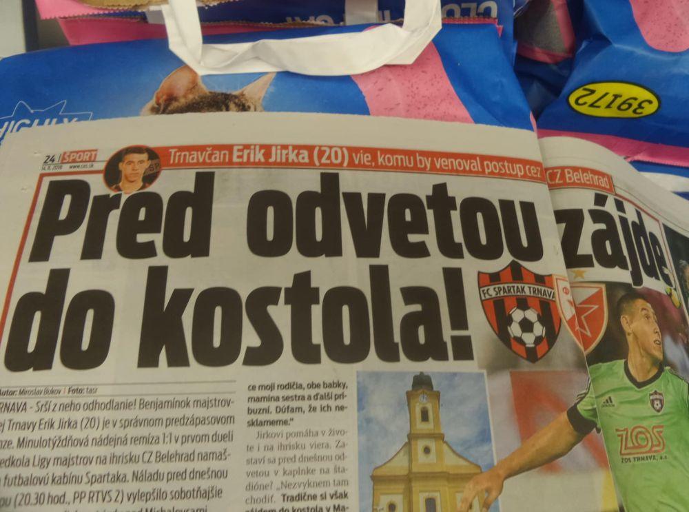 Slovački mediji o strelcu gola za Spartak Eriku Jirki  