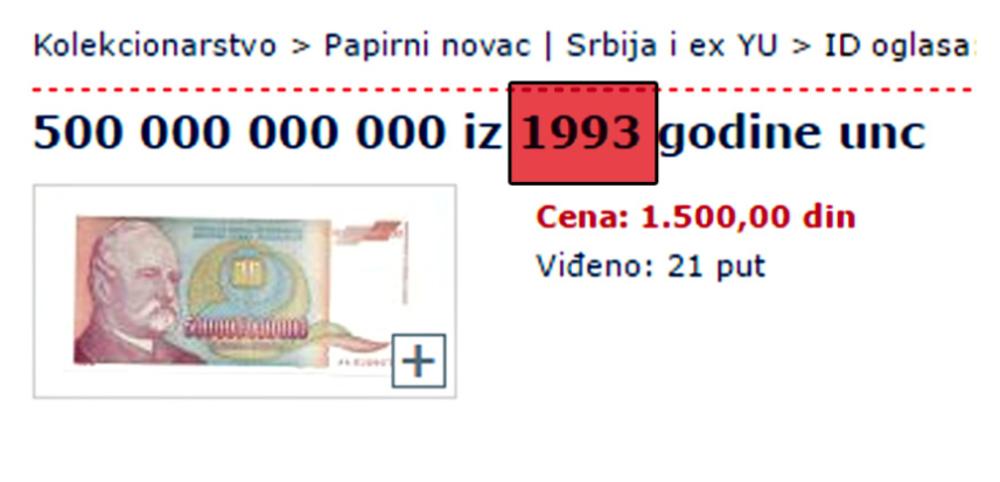 Ukoliko neko ima 500 milijardi iz 1993. godine za nju može da zaradi 1.500 dinara 