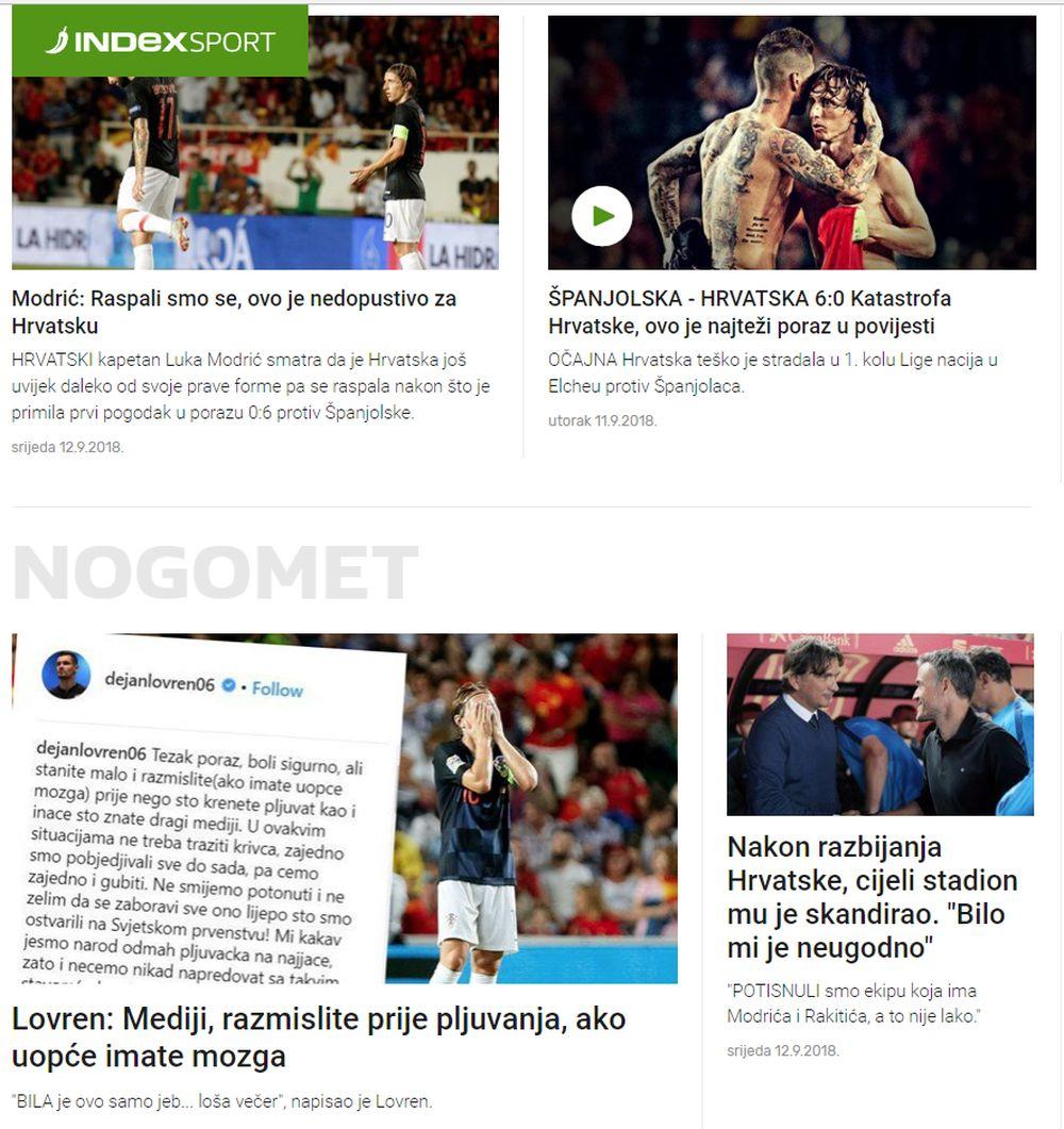Hrvatski mediji o debaklu protiv Španije  